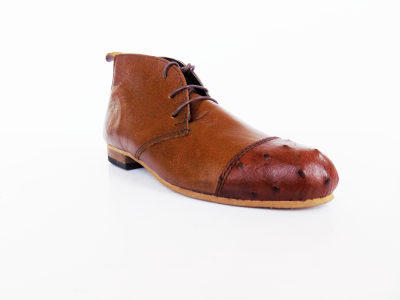 SILO Leather and Ostrich Boot