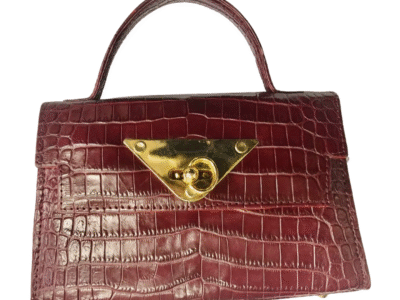 Red Crocodile Leather Handbag