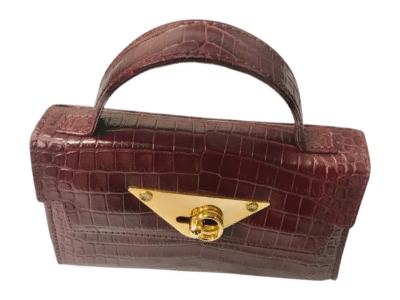 Red Crocodile Leather Handbag