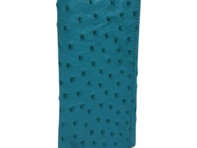 Ostrich Zipper Wallet Bondi Blue