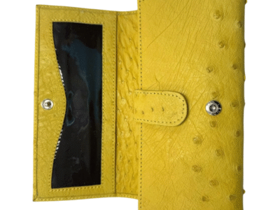 Ostrich Zipper Wallet Mustard