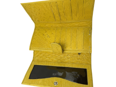 Ostrich Zipper Wallet Mustard