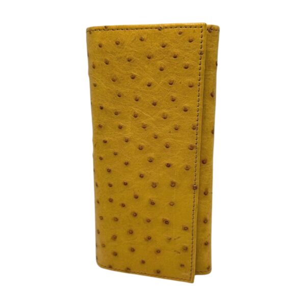 Ostrich Zipper Wallet Cheddar