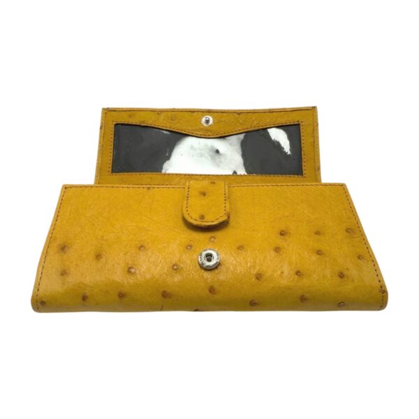 Ostrich Zipper Wallet Cheddar - Image 3