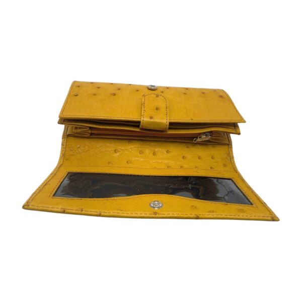 Ostrich Zipper Wallet Cheddar - Image 4