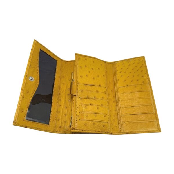 Ostrich Zipper Wallet Cheddar - Image 2