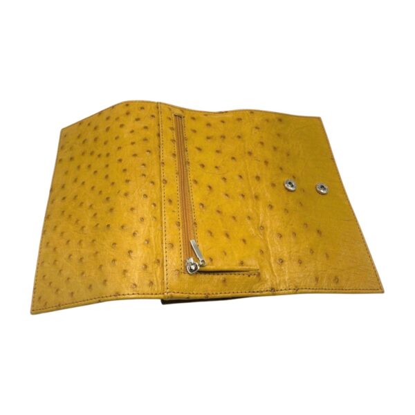 Ostrich Zipper Wallet Cheddar - Image 5